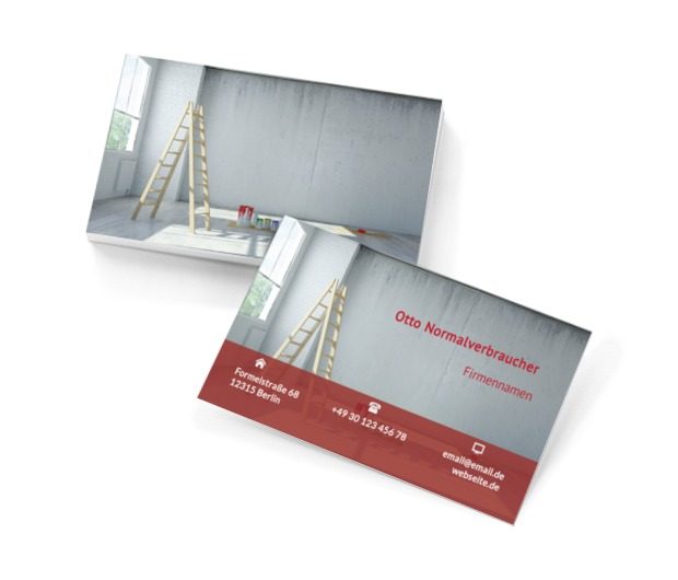 Gemälde Leiter, Bauwesen, Renovierung und Innenausstattung - Visitenkarten Netprint Online Vorlagen