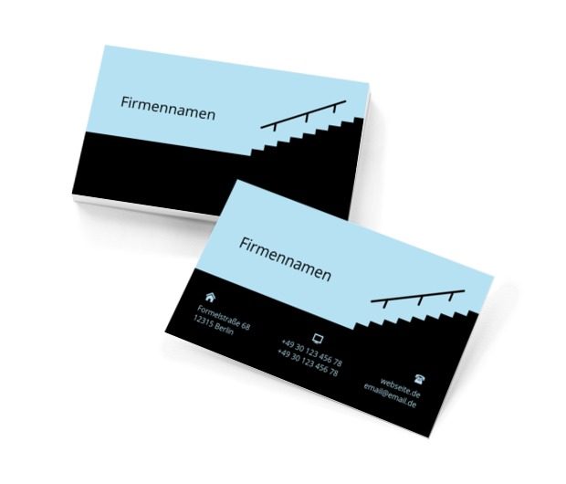 Schwarze Treppe, Bauwesen, Treppen - Visitenkarten Netprint Online Vorlagen