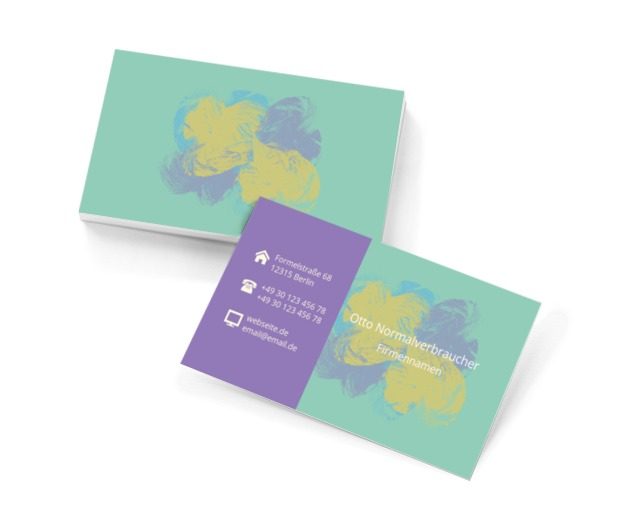 Farbige Farben mit Farbe, Bauwesen, Dienstleistungen im Bereich Maler - Visitenkarten Netprint Online Vorlagen