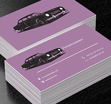 Schwarze Limousine, Motorisierung, Fahrzeugmarkt - Visitenkarten Netprint