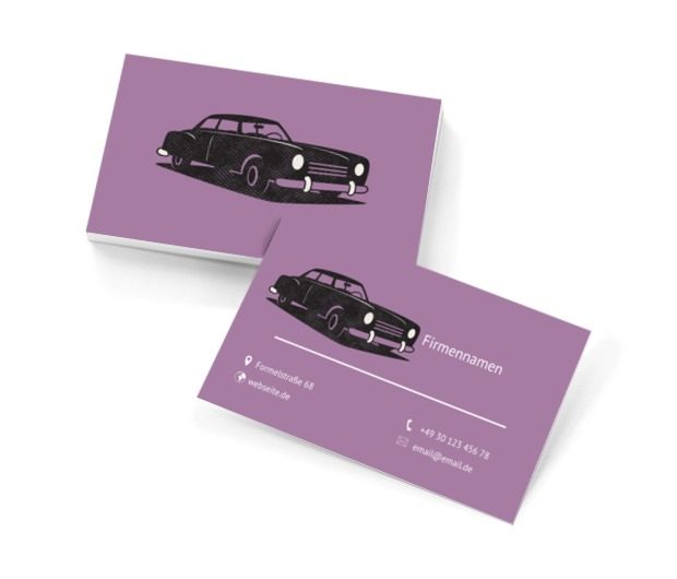Schwarze Limousine, Motorisierung, Fahrzeugmarkt - Visitenkarten Netprint Online Vorlagen