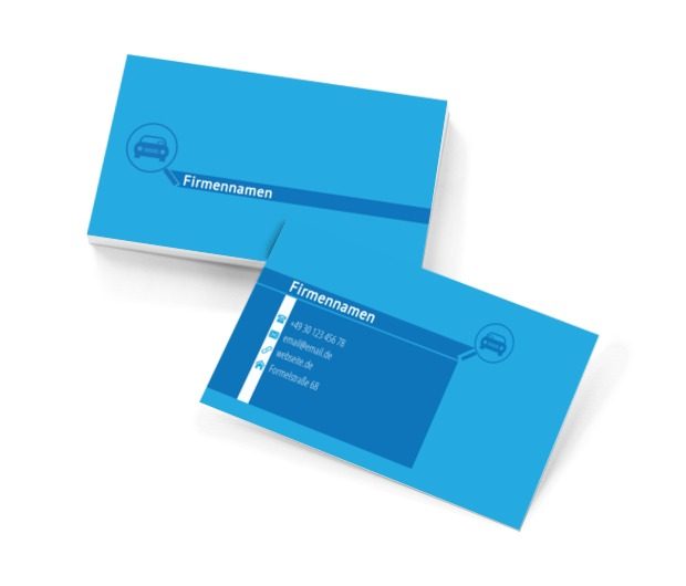 Blaues Auto, Motorisierung, Fahrzeugmarkt - Visitenkarten Netprint Online Vorlagen
