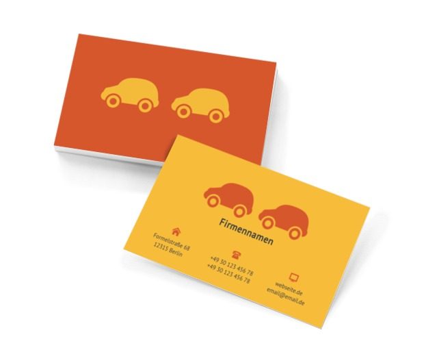 Zwei rote Spielzeugautos, Motorisierung, Fahrzeugmarkt - Visitenkarten Netprint Online Vorlagen