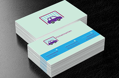 Ein lila Auto, Motorisierung, Waschanlage - Visitenkarten Netprint