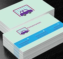 Ein lila Auto, Motorisierung, Waschanlage - Visitenkarten Netprint