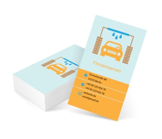 Auto in einer Waschanlage, Motorisierung, Waschanlage - Visitenkarten Netprint Online Vorlagen