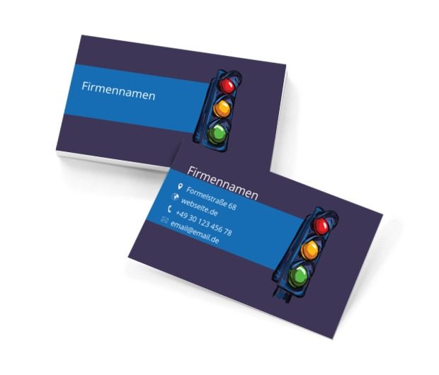 Farbsignal, Motorisierung, Fahrschule - Visitenkarten Netprint Online Vorlagen