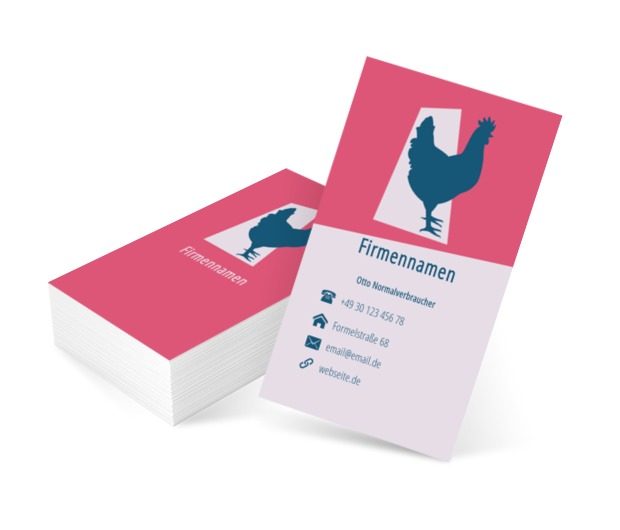 Monochrome Henne, Gastronomie, Catering - Visitenkarten Netprint Online Vorlagen