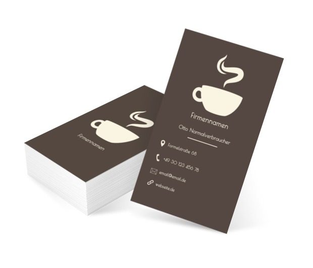 Weiße Tasse, Gastronomie, Café - Visitenkarten Netprint Online Vorlagen