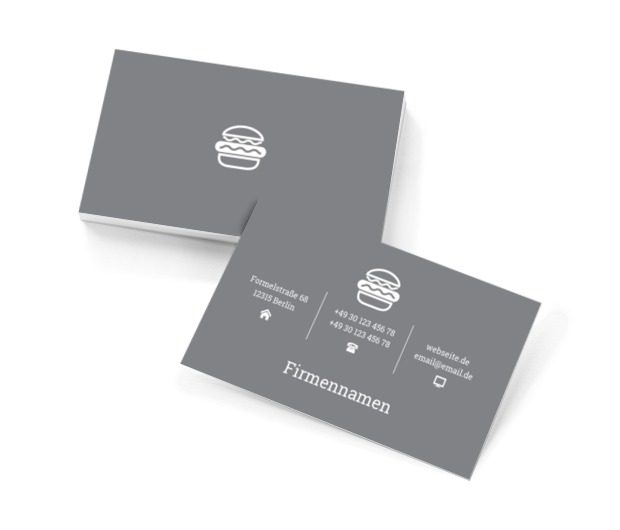 Umriss von Burger, Gastronomie, Restaurant - Visitenkarten Netprint Online Vorlagen