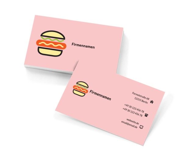 Leckerer Burger, Gastronomie, Restaurant - Visitenkarten Netprint Online Vorlagen