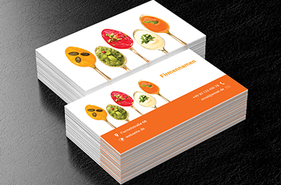Löffel voller Geschmacksrichtungen, Gastronomie, Restaurant - Visitenkarten Netprint