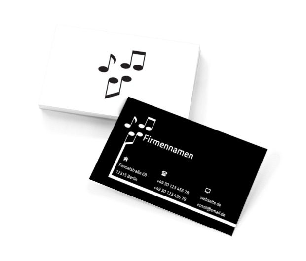 Schwarz-Weiß-Noten, Bildung, Musikschule - Visitenkarten Netprint Online Vorlagen