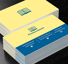 Gelb-blauer Hintergrund, Bildung, Buchhandlung - Visitenkarten Netprint