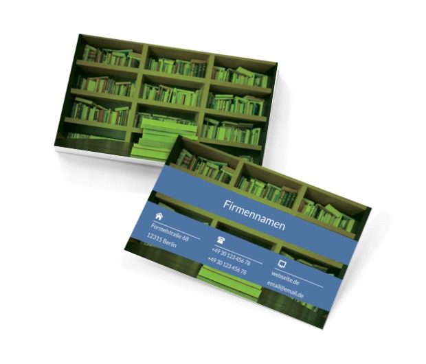Bücherregale, Bildung, Buchhandlung - Visitenkarten Netprint Online Vorlagen