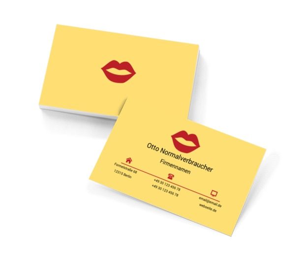 Lippen auf einem gelben Hintergrund, Bildung, Logopäde - Visitenkarten Netprint Online Vorlagen