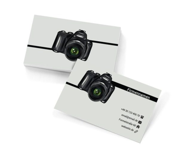 Schwarze SR-Kamera, Fotografie, Fotogeräte - Visitenkarten Netprint Online Vorlagen