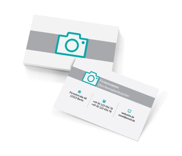 Kamera auf der grauen Streifen, Fotografie, Foto- Dienstleistungen - Visitenkarten Netprint Online Vorlagen