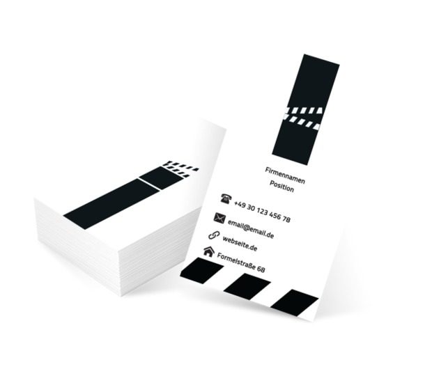 Schwarze Synchronklappe, Fotografie, Video- Aufnahme - Visitenkarten Netprint Online Vorlagen