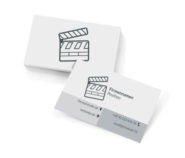 Schwarz-weiße Synchronklappe, Fotografie, Video- Aufnahme - Visitenkarten Netprint Online Vorlagen
