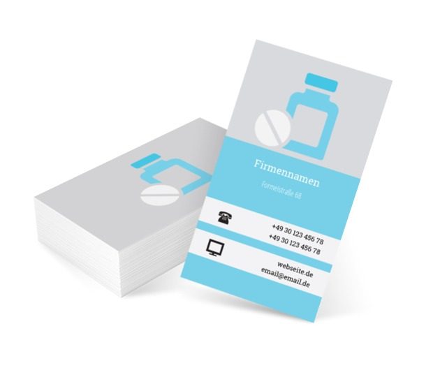 Sirup und Tablette, Medizin, Apotheke - Visitenkarten Netprint Online Vorlagen