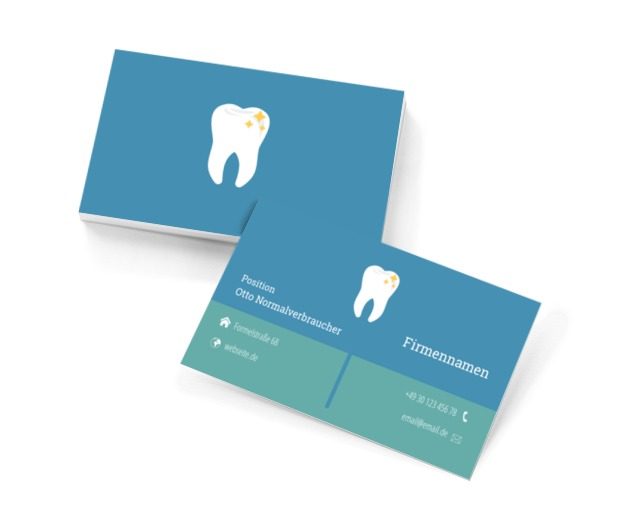 Zahn mit goldenen Reflexen, Medizin, Stomatologie - Visitenkarten Netprint Online Vorlagen