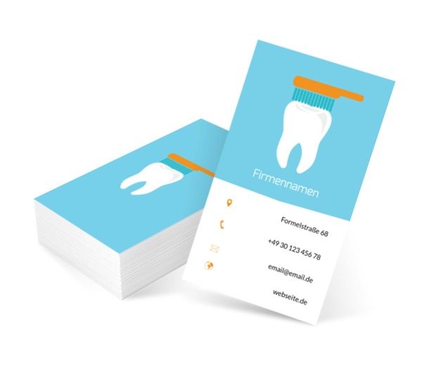 Zahn und Zahnbürste, Medizin, Stomatologie - Visitenkarten Netprint Online Vorlagen