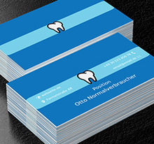 Zahn auf einem blauen Hintergrund, Medizin, Stomatologie - Visitenkarten Netprint