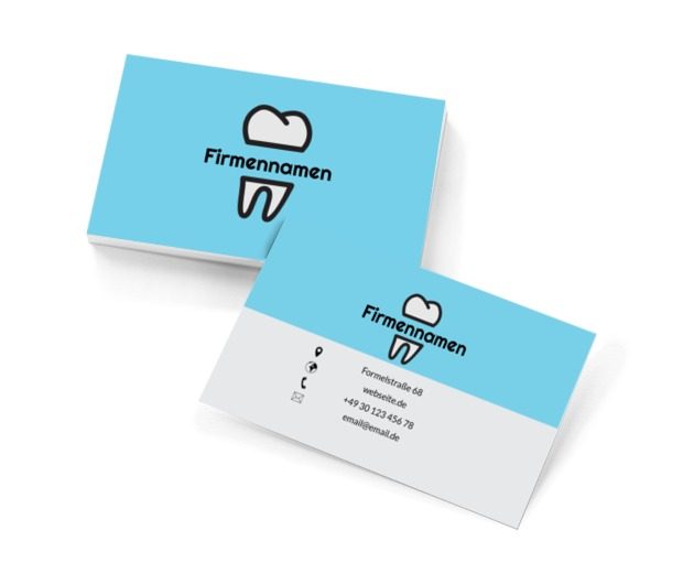Name im Zahn, Medizin, Stomatologie - Visitenkarten Netprint Online Vorlagen