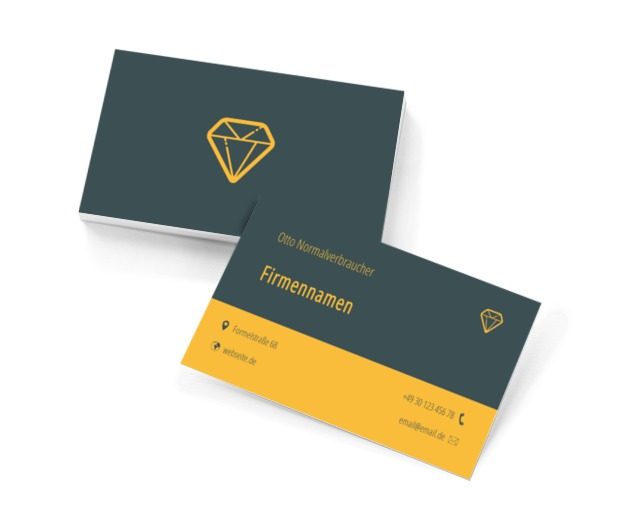 Gelber Diamant, Motive, Gegenstände - Visitenkarten Netprint Online Vorlagen