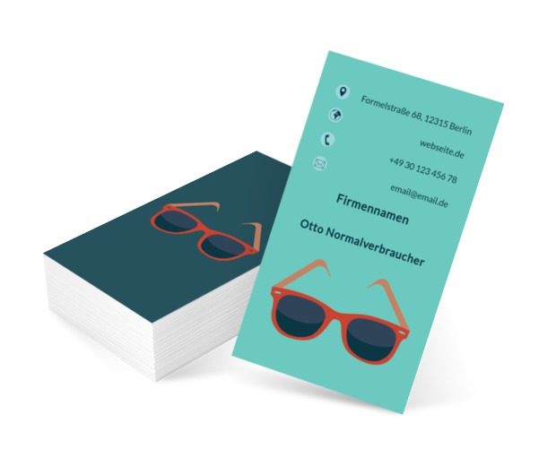 Rote Sonnenbrille, Motive, Gegenstände - Visitenkarten Netprint Online Vorlagen