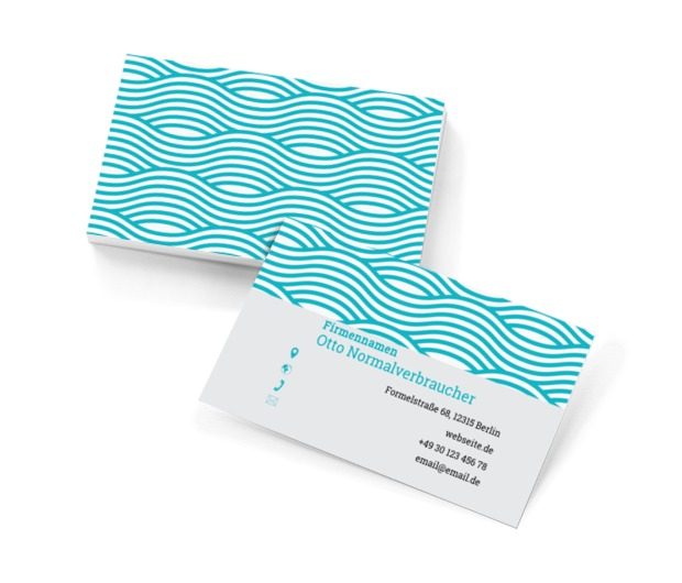 Blaue Welle, Motive, Hintergründe und Texturen - Visitenkarten Netprint Online Vorlagen