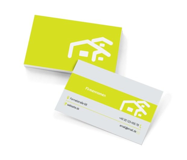 Weiße Reihenhäuser, Immobilien, Vermietung von Wohnungen - Visitenkarten Netprint Online Vorlagen
