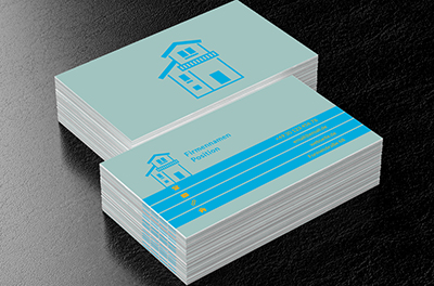 Ein zweistöckiges Haus, Immobilien, Immobilienbüro - Visitenkarten Netprint