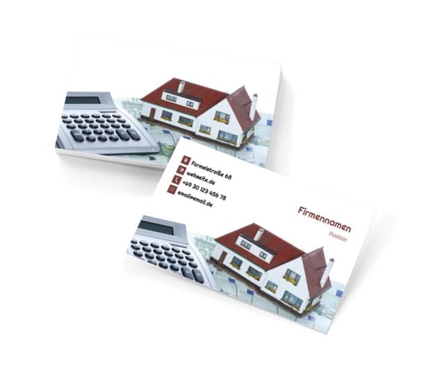Hausmodell, Immobilien, Immobilienbüro - Visitenkarten Netprint Online Vorlagen