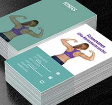Silhouette der athletischen Frau, Gesundheit und Schönheit, Fitnesscenter - Visitenkarten Netprint