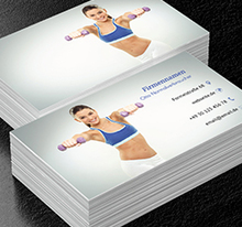 Lächelnde Sportlerin, Gesundheit und Schönheit, Fitnesscenter - Visitenkarten Netprint
