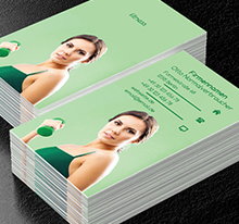 Eine athletische Frau, Gesundheit und Schönheit, Fitnesscenter - Visitenkarten Netprint