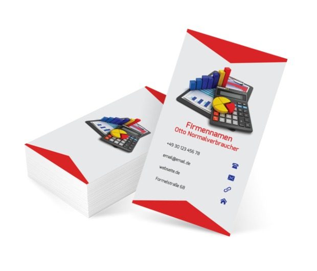 Bunte Karten, Finanzen und Versicherungen, Rechnungsbüro - Visitenkarten Netprint Online Vorlagen