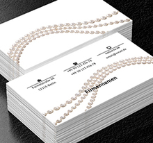 Eine Perlenkette, Verkauf, Juwelier - Visitenkarten Netprint