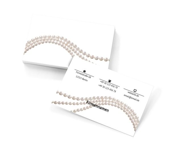 Eine Perlenkette, Verkauf, Juwelier - Visitenkarten Netprint Online Vorlagen