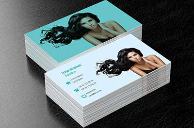 Eine Frau mit wehenden Haaren, Gesundheit und Schönheit, Friseursalon - Visitenkarten Netprint