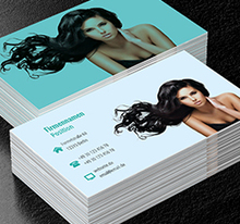 Eine Frau mit wehenden Haaren, Gesundheit und Schönheit, Friseursalon - Visitenkarten Netprint