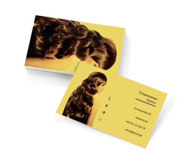 Glänzendes Haar, Gesundheit und Schönheit, Friseursalon - Visitenkarten Netprint Online Vorlagen