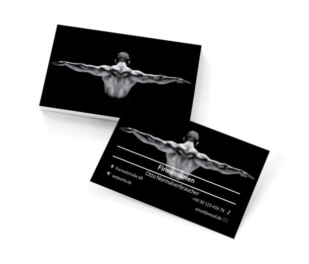 Ein muskulöser Mann, Gesundheit und Schönheit, Fitness - Visitenkarten Netprint Online Vorlagen