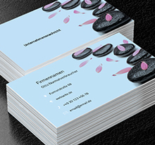 Schwarze Steine für die Massage, Gesundheit und Schönheit, SPA - Visitenkarten Netprint