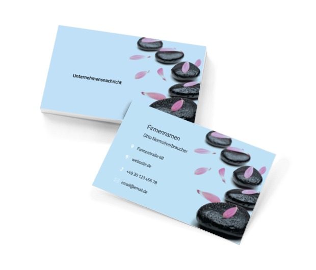 Schwarze Steine für die Massage, Gesundheit und Schönheit, SPA - Visitenkarten Netprint Online Vorlagen
