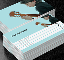 Junge mit einer Gitarre, Bildung, Musikschule - Visitenkarten Netprint