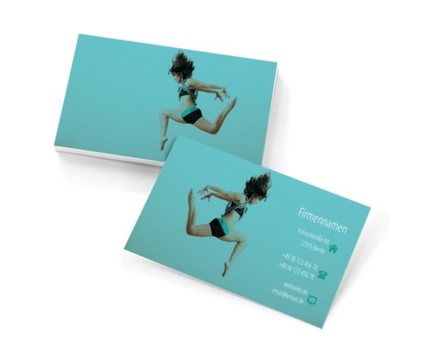 Eine Frau in einem Tanz, Bildung, Tanzschule - Visitenkarten Netprint Online Vorlagen