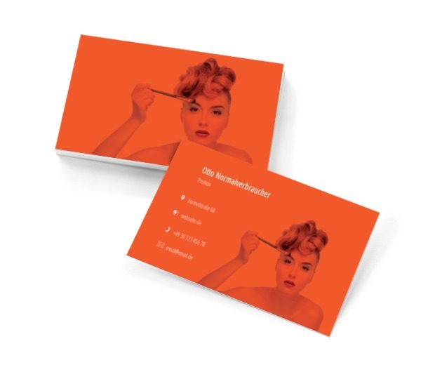 Das sich schminkende Fotomodell, Gesundheit und Schönheit, Make- up - Visitenkarten Netprint Online Vorlagen